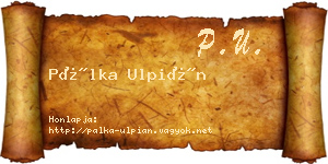 Pálka Ulpián névjegykártya